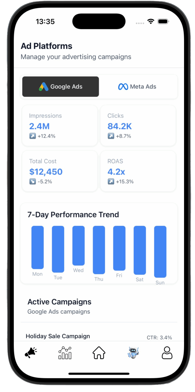 Google Ads kampanya performans ekranı