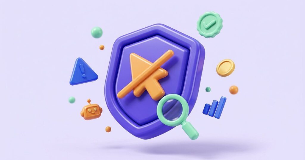 Google Ads tıklama sahtekarlığı ve geçersiz tıklamalar konulu görsel